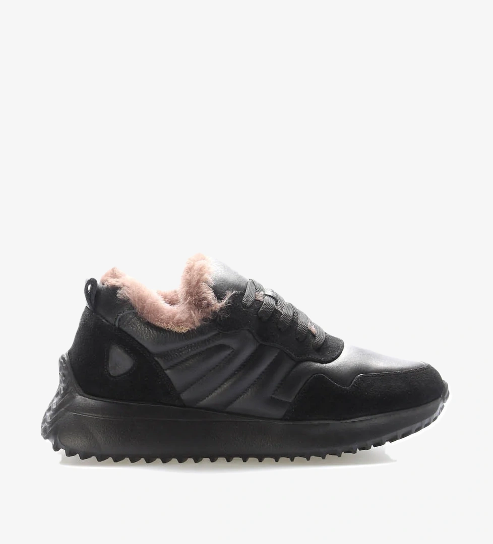 Hakiki Deri Kürklü Kadın Casual Ayakkabı 136KZA901-1 - Görsel 1