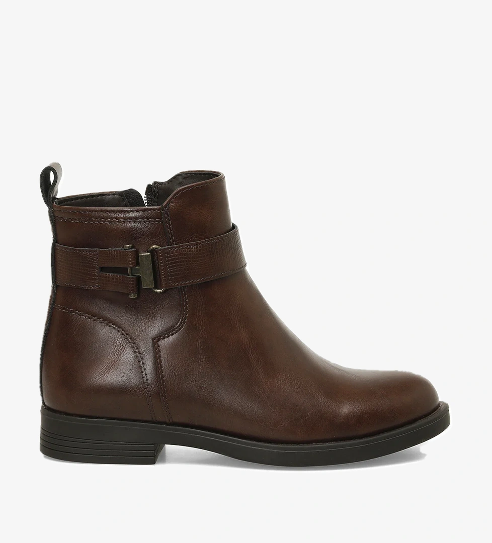 322073.Z 4PR Taba Kadın Düz Bot - Görsel 1