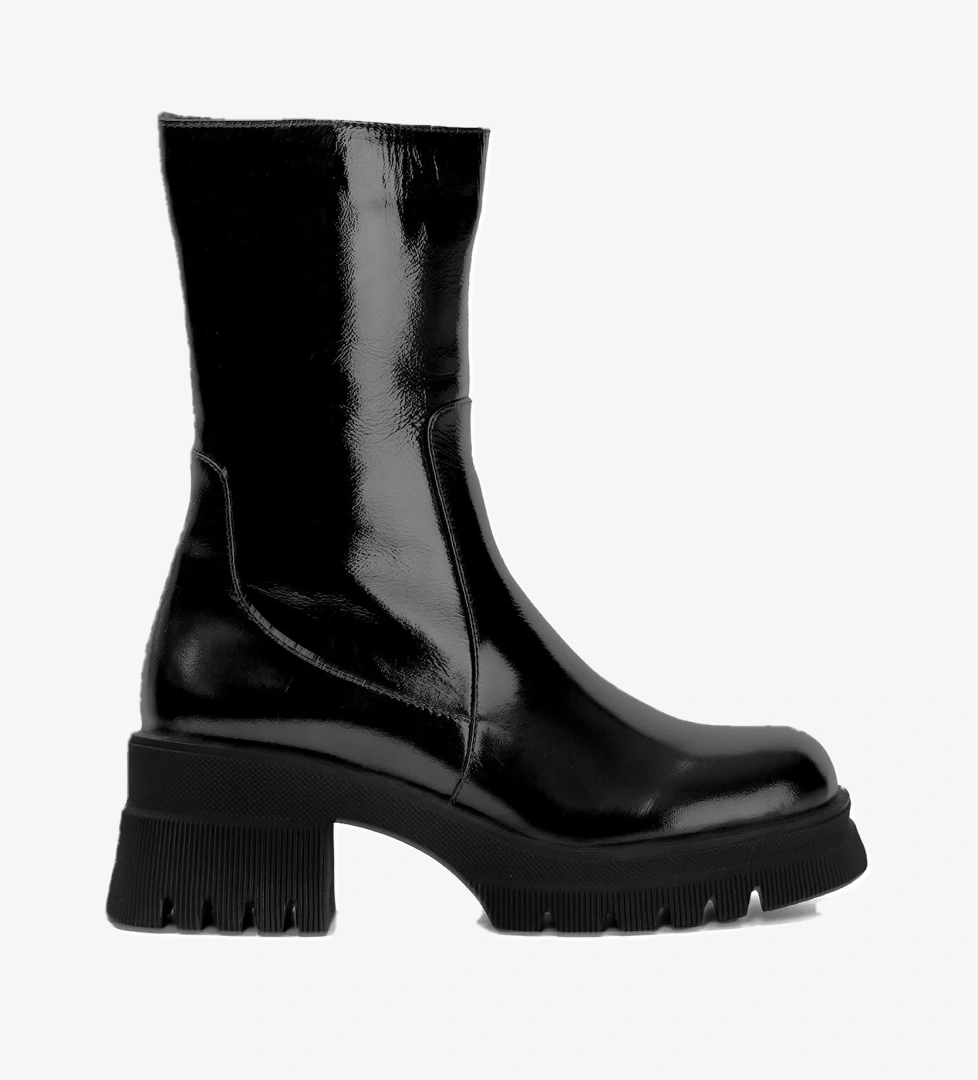 Ayakkabı Fuarı Elit DK2317 Kadın Hakiki Deri Topuklu Bot Siyah model görseli