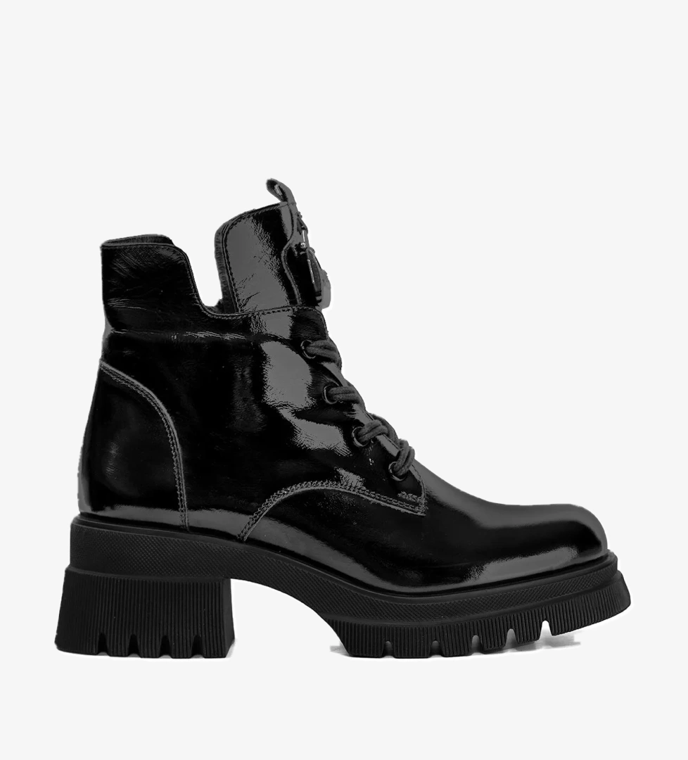 Elit DK2322 Kadın Hakiki Deri Topuklu Bot Siyah - Görsel 1