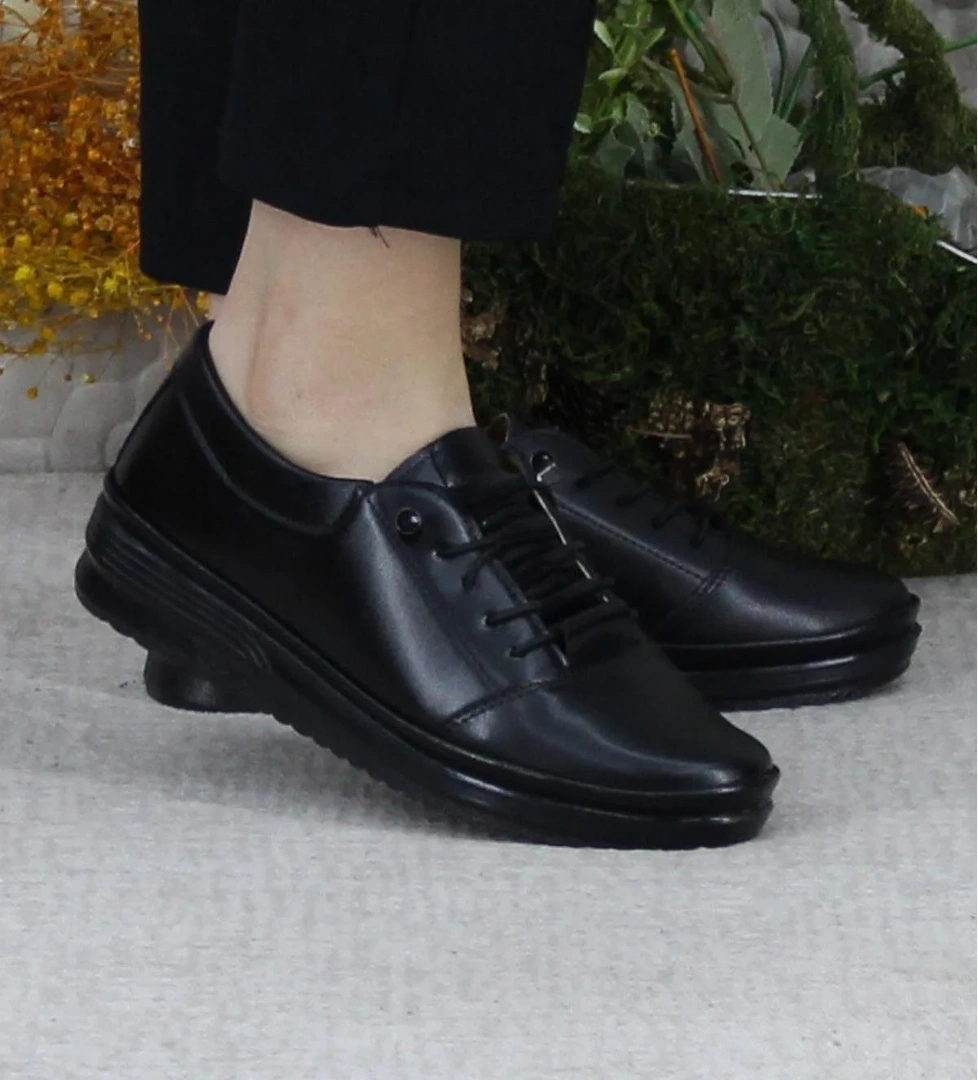 Fort Safir 1212 Siyah Ortopedik Anne Ayakkabısı Klasik Ayakkabı Kadın Günlük Ayakkabı model görseli