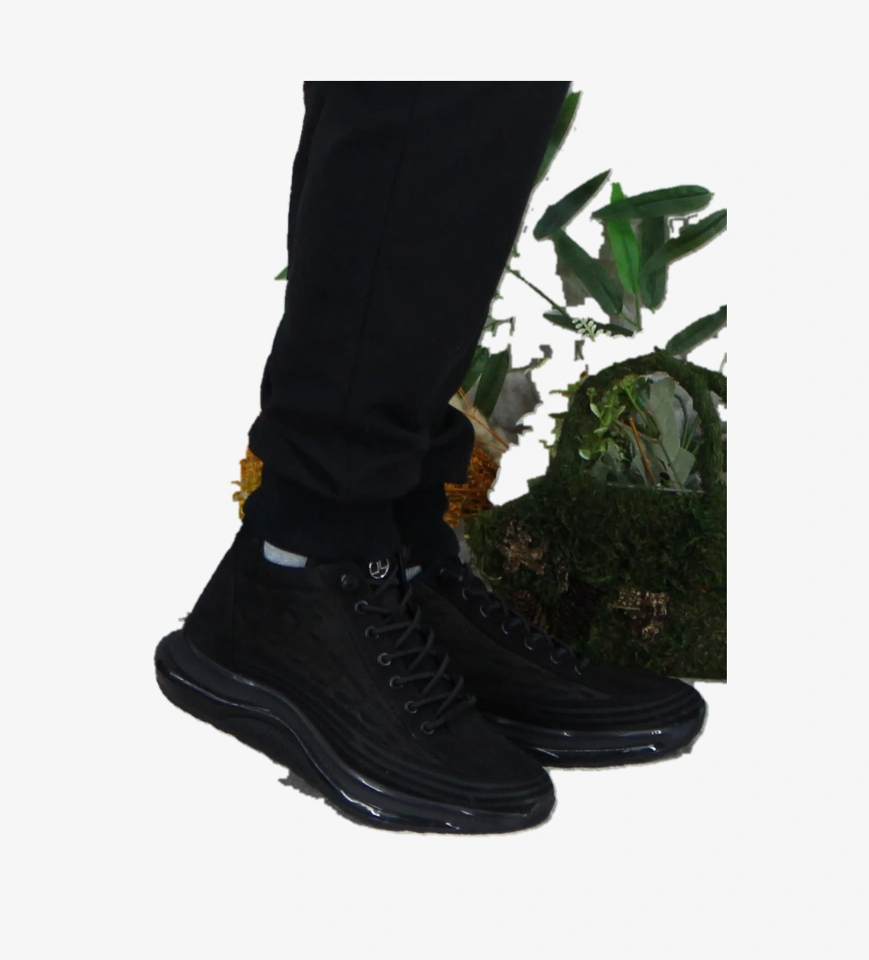 Mehmet Mete 2401 Siyah Nubuk Rahat Lastik Bağcıklı Hakiki Deri Bot model görseli