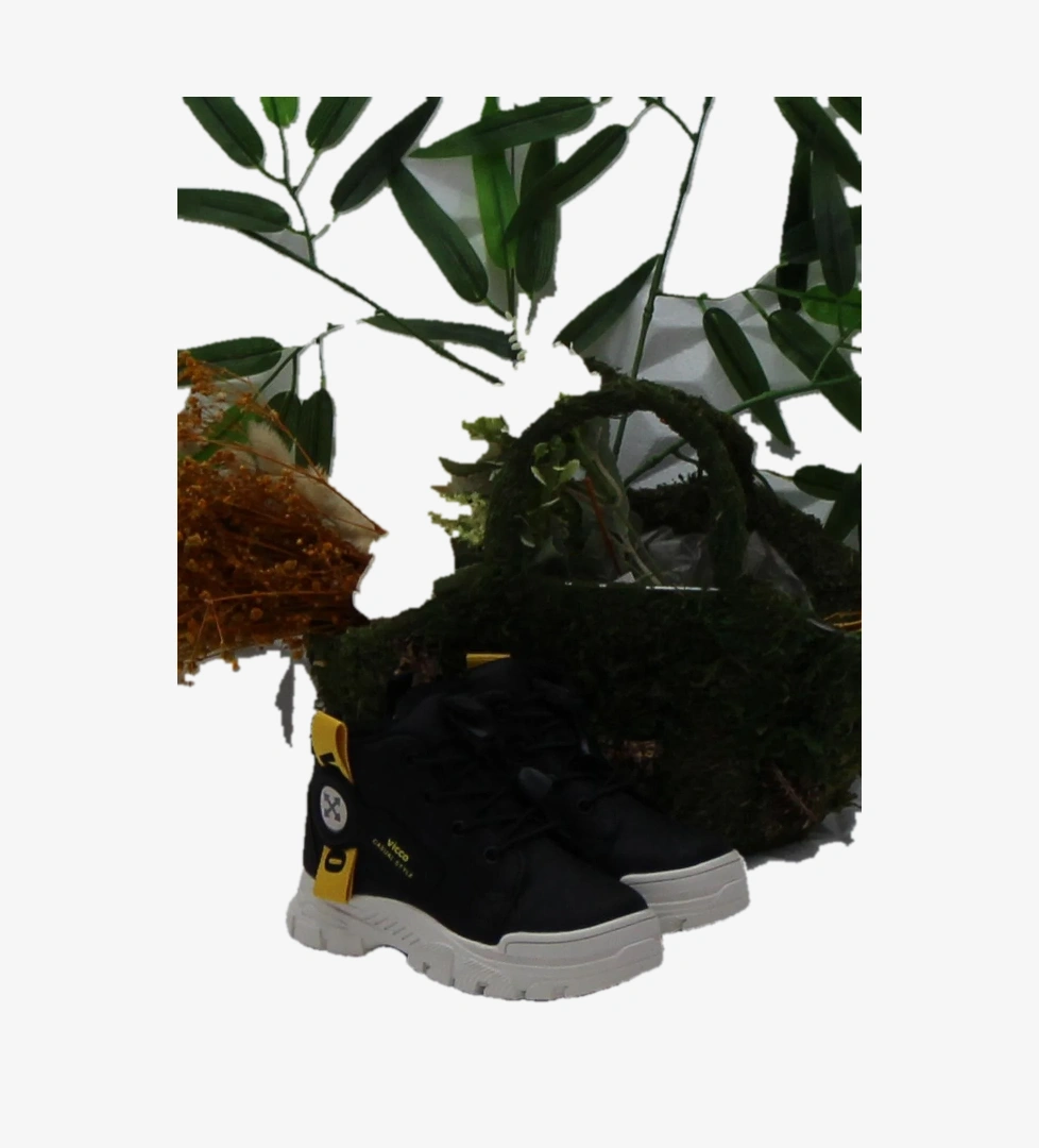 946.P24K.407 Siyah Marcus Rahat Lastik Bağçık Erkek Çocuk Bot - Görsel 1