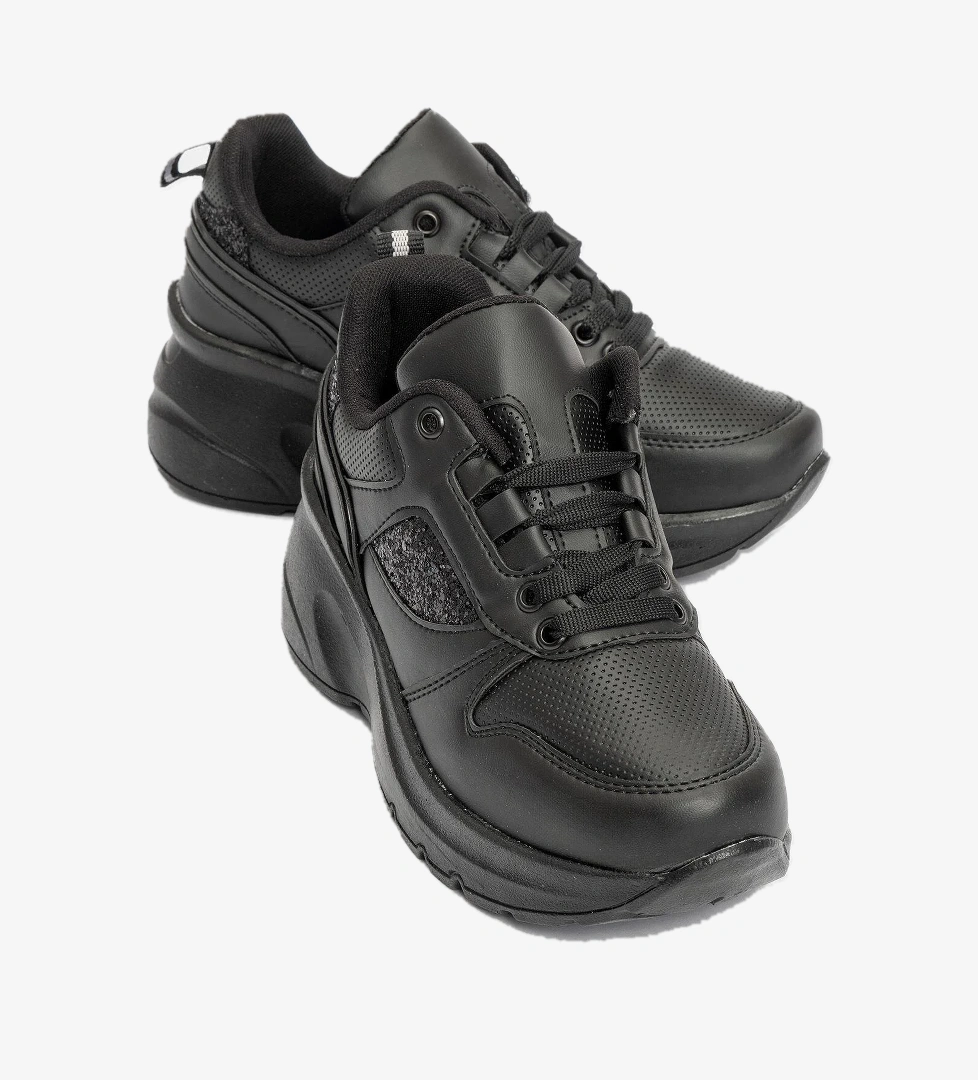 Cırtlı Kadın Spor Ayakkabı SİYAH SİYAH