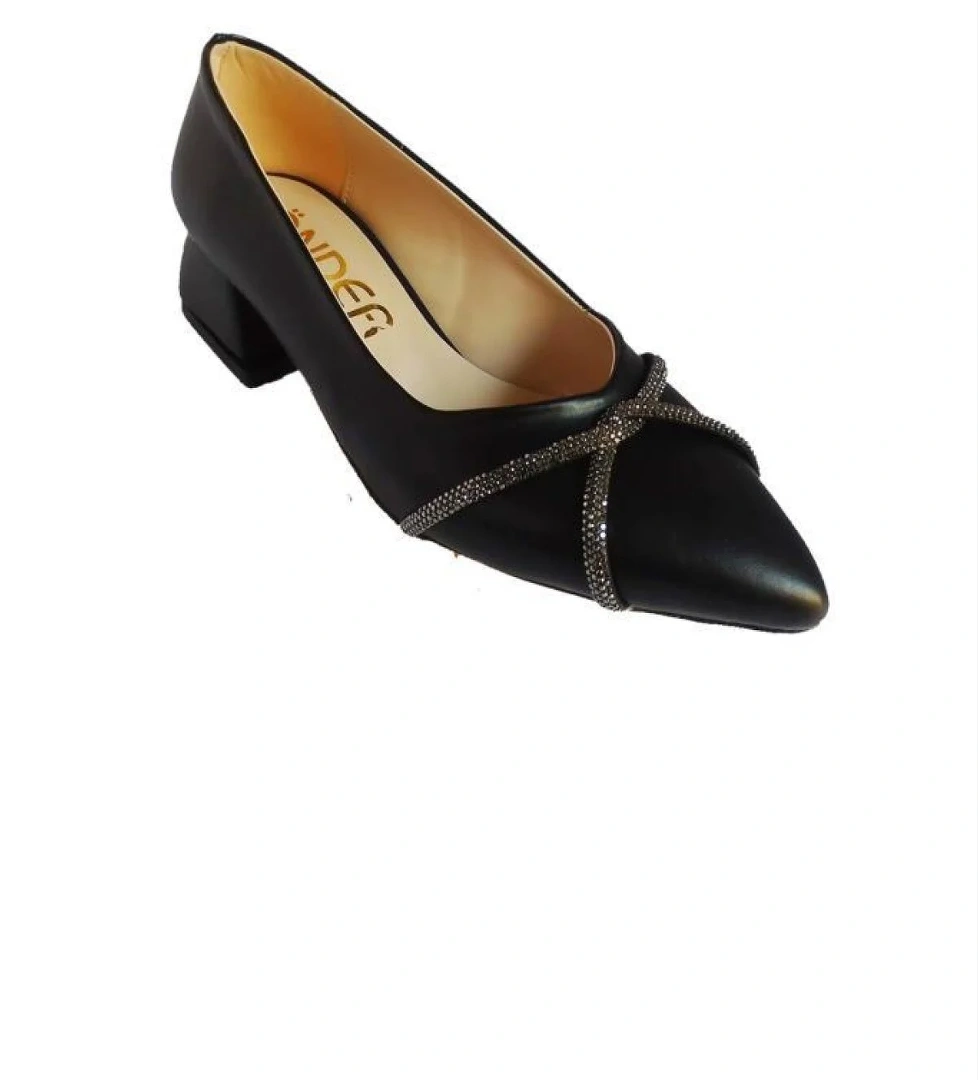 Önder 379-24 Deri Taşlı Kare Topuklu Kadın Ayakkabı model görseli