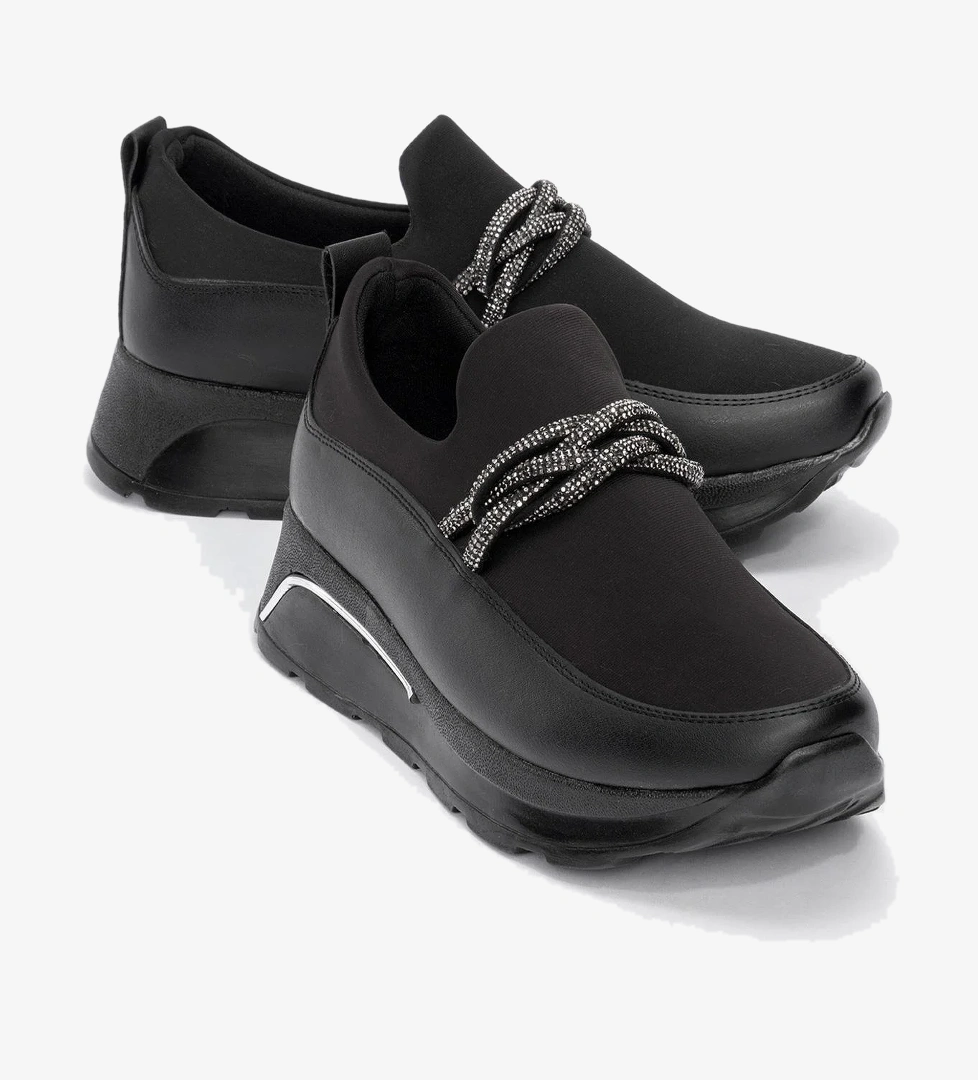 Taşlı Kadın Günlük Ayakkabı SİYAH SİYAH - Görsel 1
