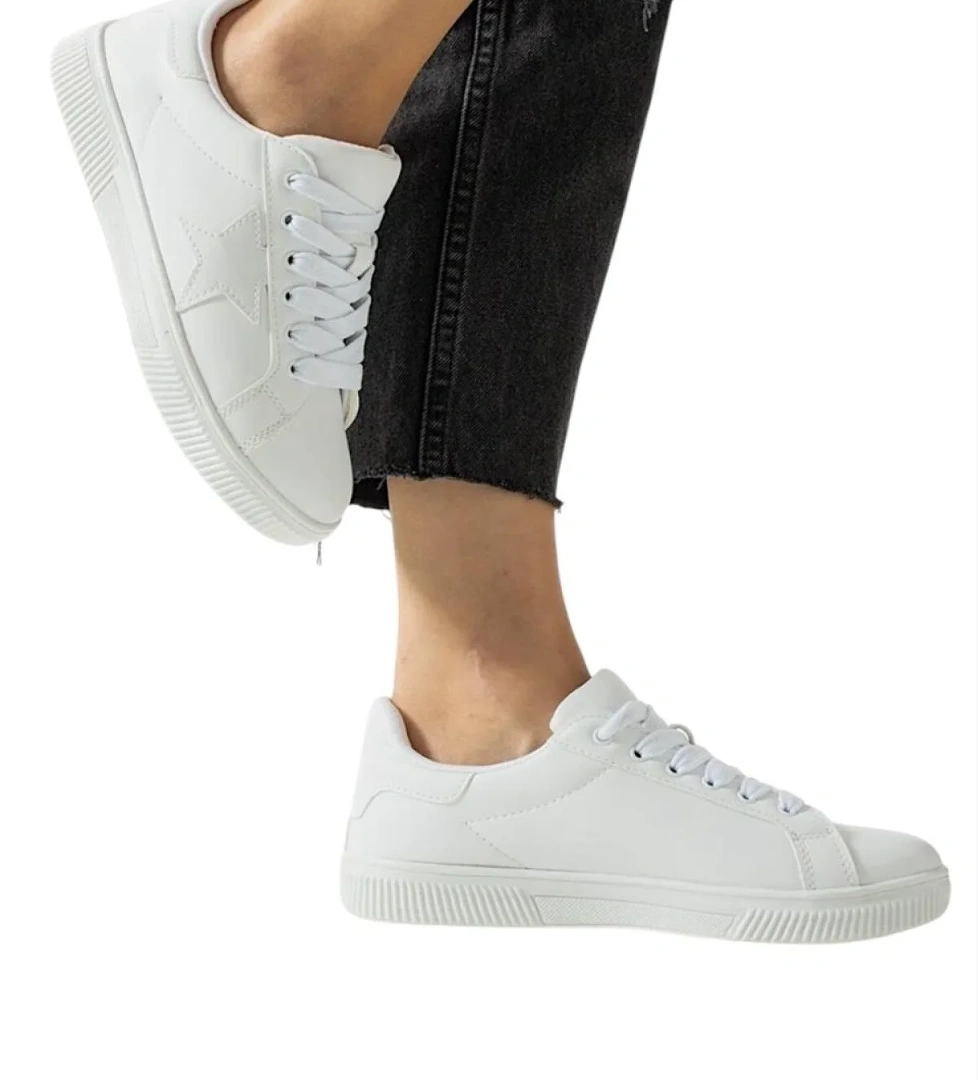 Yıldızlı Spor Kadın Sneaker Ayakkabı BEYAZ