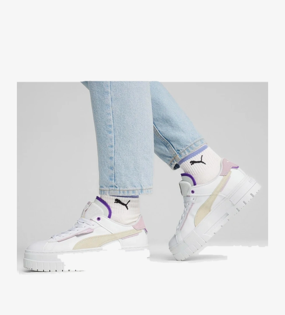 Mayze Crashed Kadın Beyaz Sneaker - Görsel 1