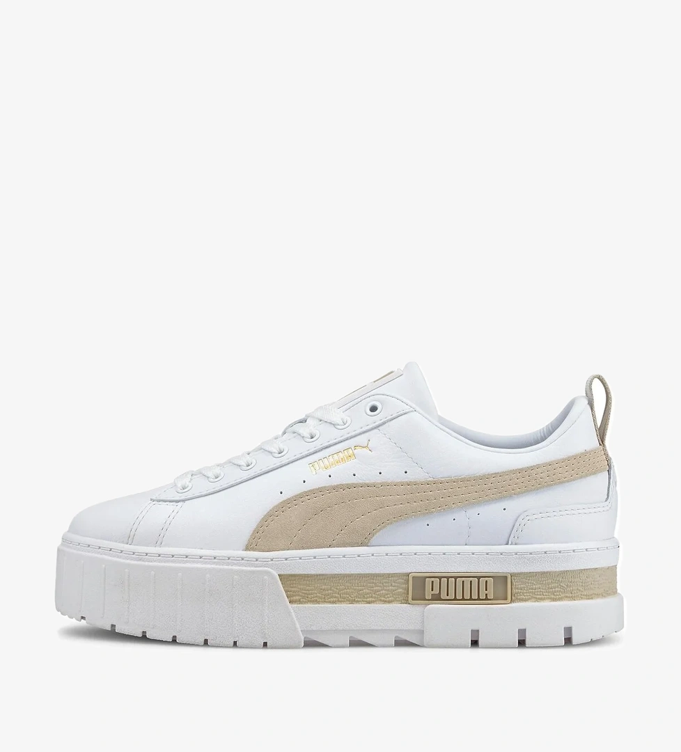 Puma Mayze Leather Kadın Beyaz Sneaker model görseli