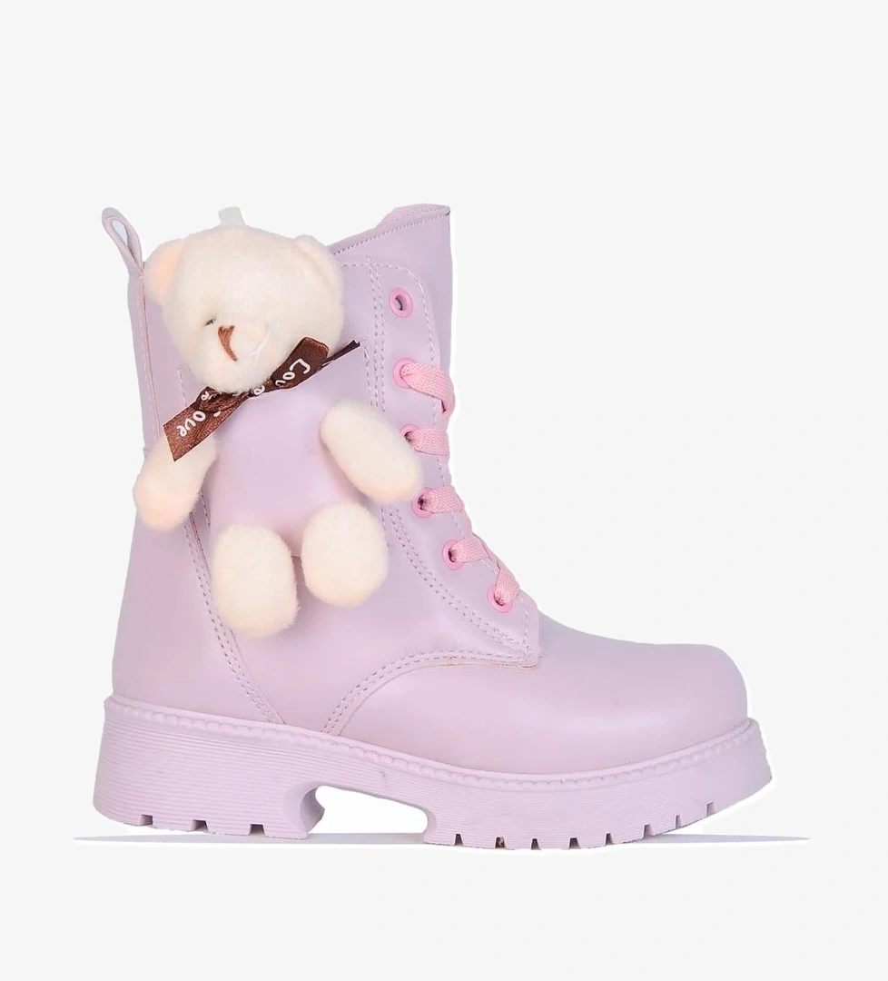 Twingo 2150 Pudra Ayıcıklı Kız Çocuk Kürklü Bot - Görsel 1