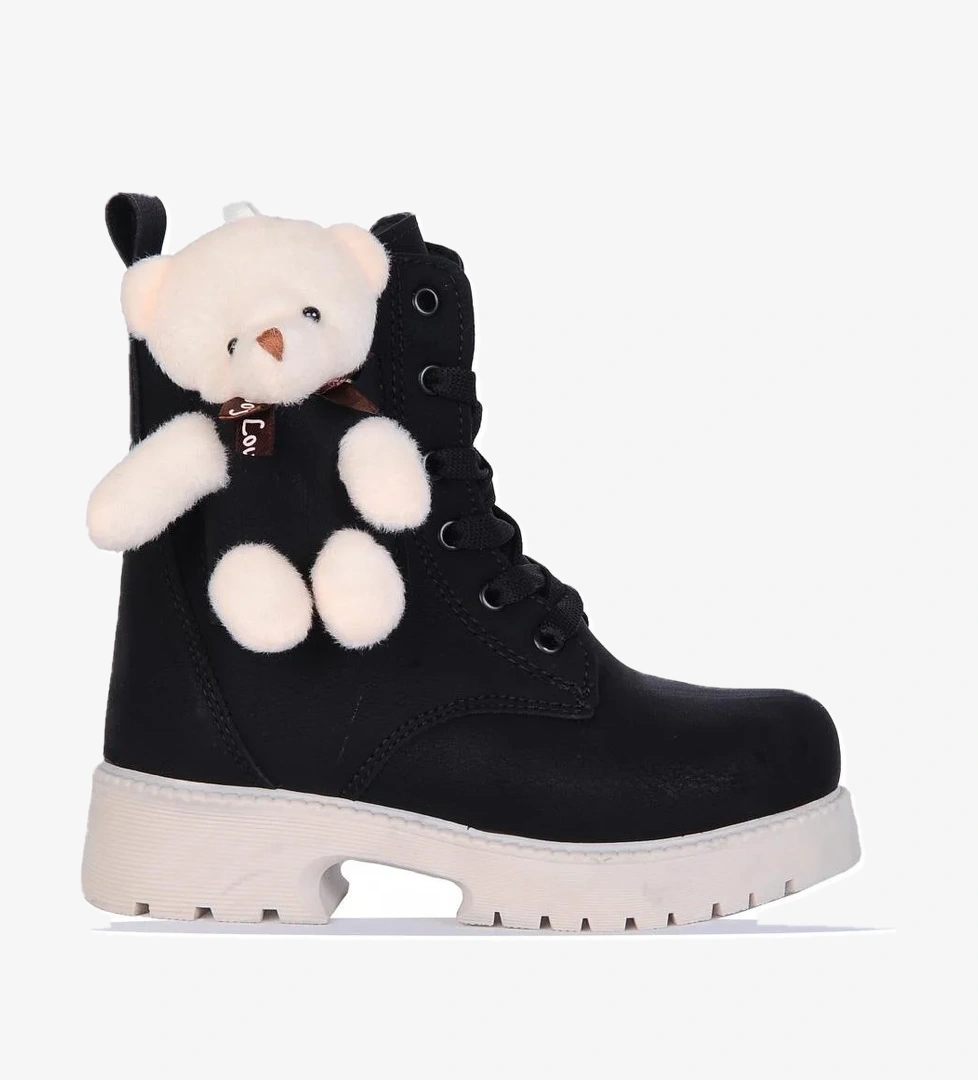 Twingo 2150 Siyah Zümrüt Ayıcıklı Kız Çocuk Kürklü Bot - Görsel 1