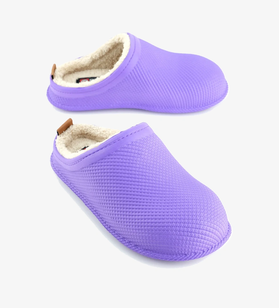 Gezer Gezer Mor Kışlık Kauçuk Islak Zemine Uygun Ev Bahçe İçi Peluşlu Kadın Terlik Sandalet & Terlik | Flo Mor - 1. görsel