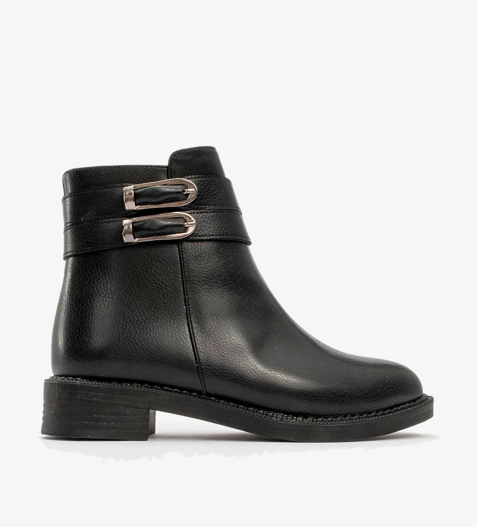 Kadın Kaydırmaz Kemerli Bot SİYAH CİLT - Görsel 1