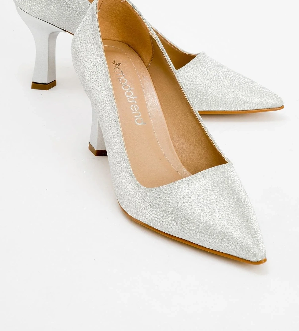 Ccway Kadın Simli Topuklu Ayakkabı GÜMÜŞ SİM model görseli