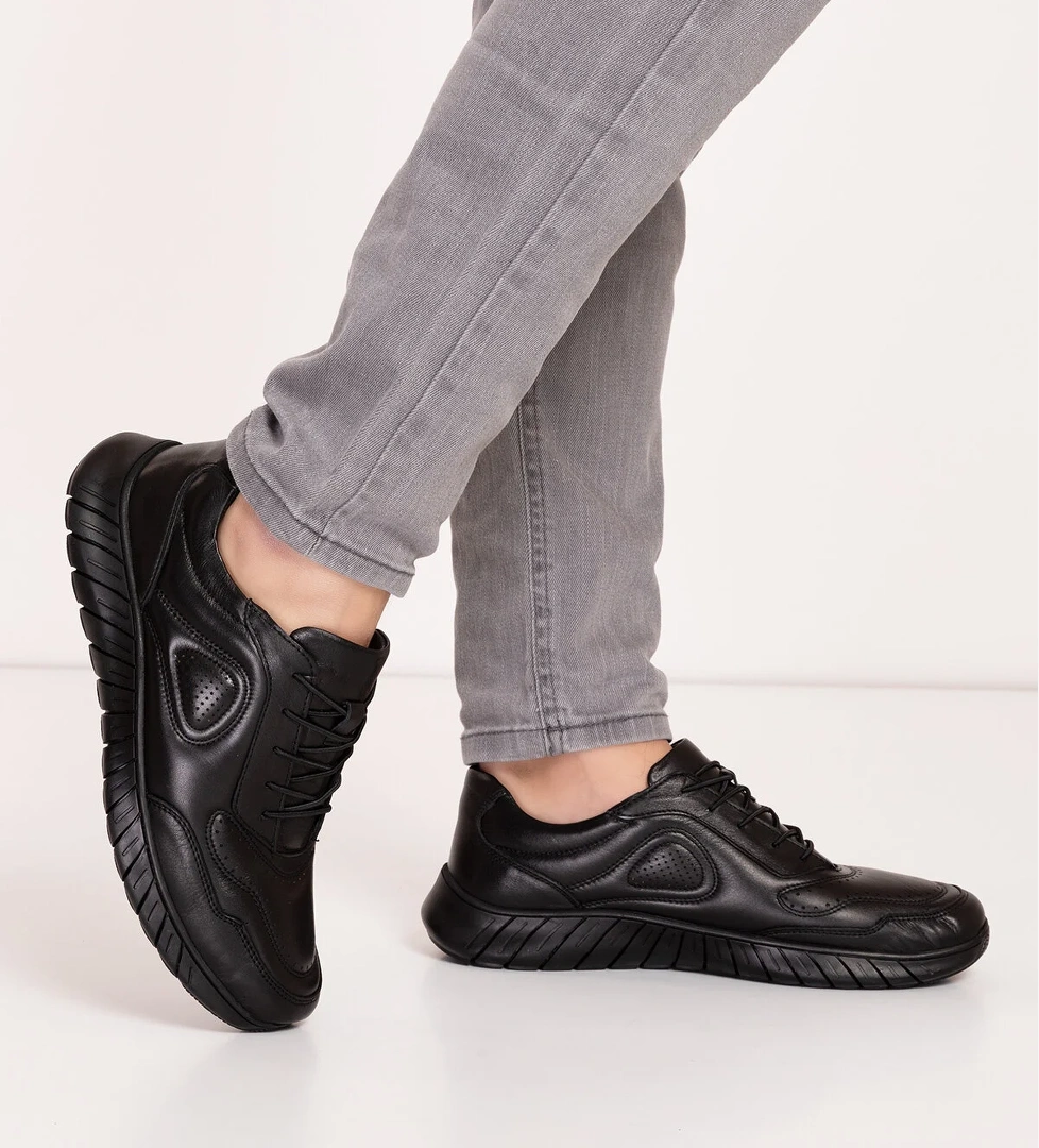 Gondol Erkek Hakiki Deri Hafif Esnek Kaymaz Taban Ayakkabı af.2500 - Görsel 1