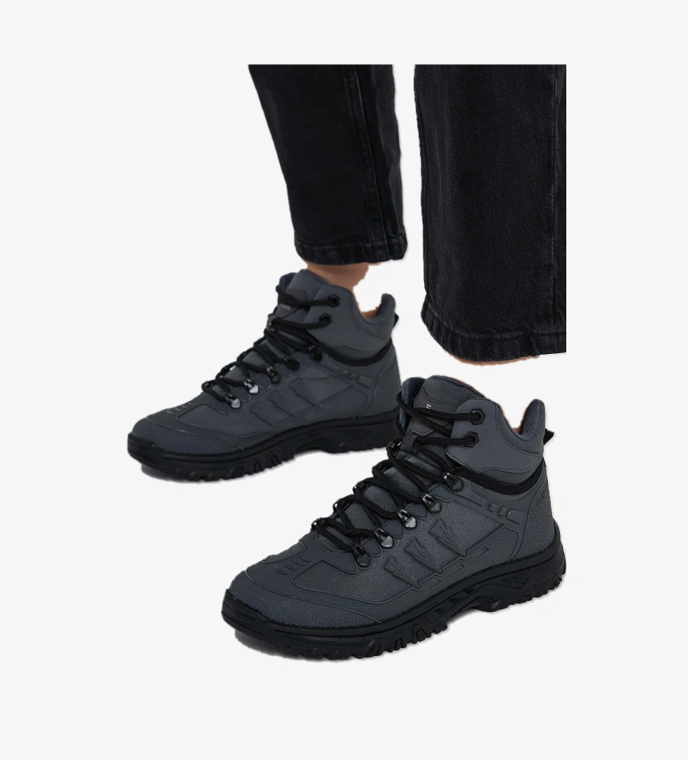 Erkek Füme Rahat Kalıp Kalın Taban Yanı Detaylı Bağcıklı Bot