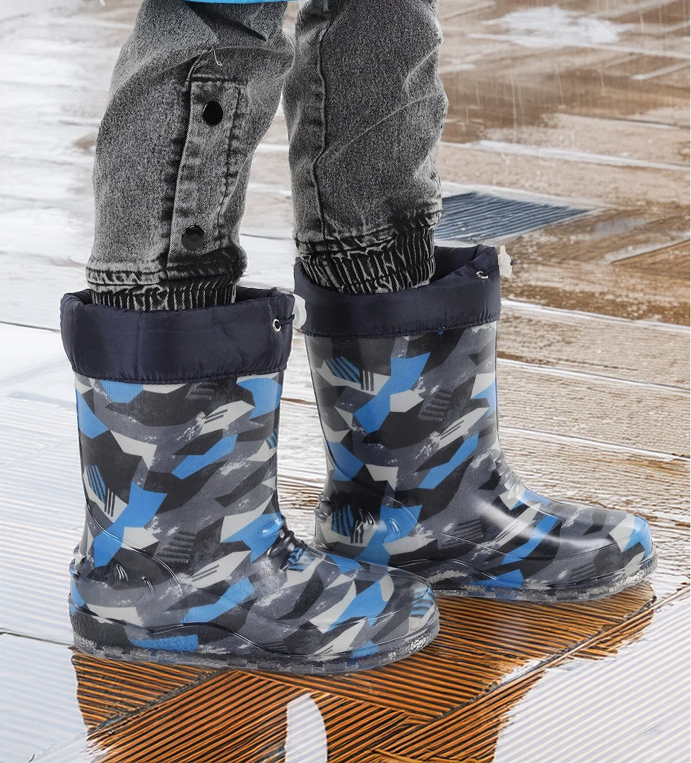 Kiko Kids Kiko Kids Savana Su Geçirmez Erkek Çocuk Yağmur Çizmesi Mavi - Siyah Bot | Flo Mavi - 1. görsel