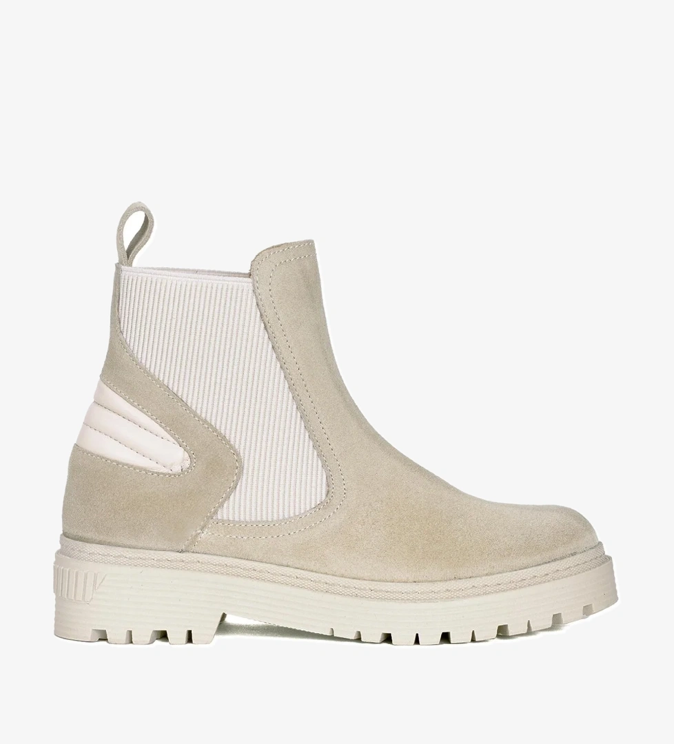 Ayakkabı Fuarı Elit Vvs24118s Kadın Süet Hakiki Deri Chelsea Bot Siyah Kum Rengi model görseli