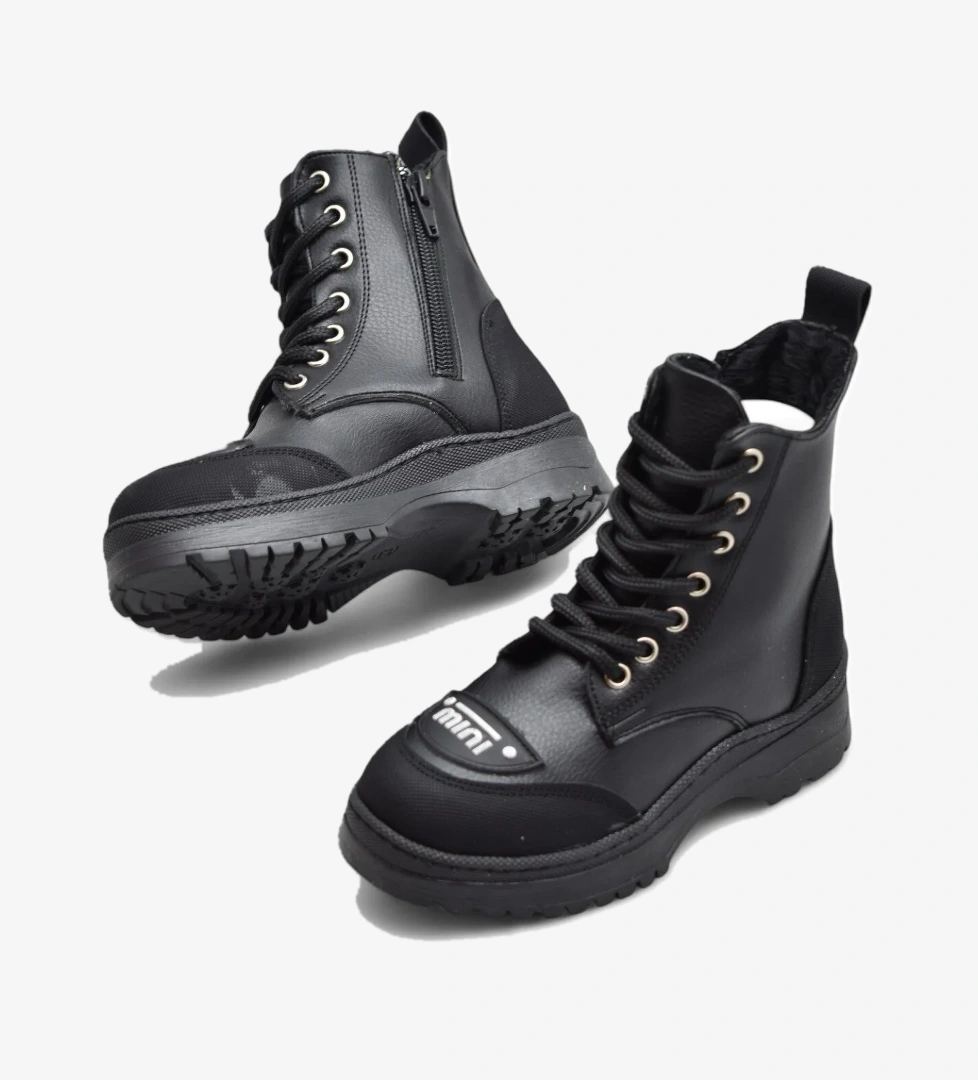 263 Ortopedik Bağcıklı Fermuarlı Kız Çocuk Bot Ayakkabı Kürklü Kız Çocuk Bot - Görsel 1