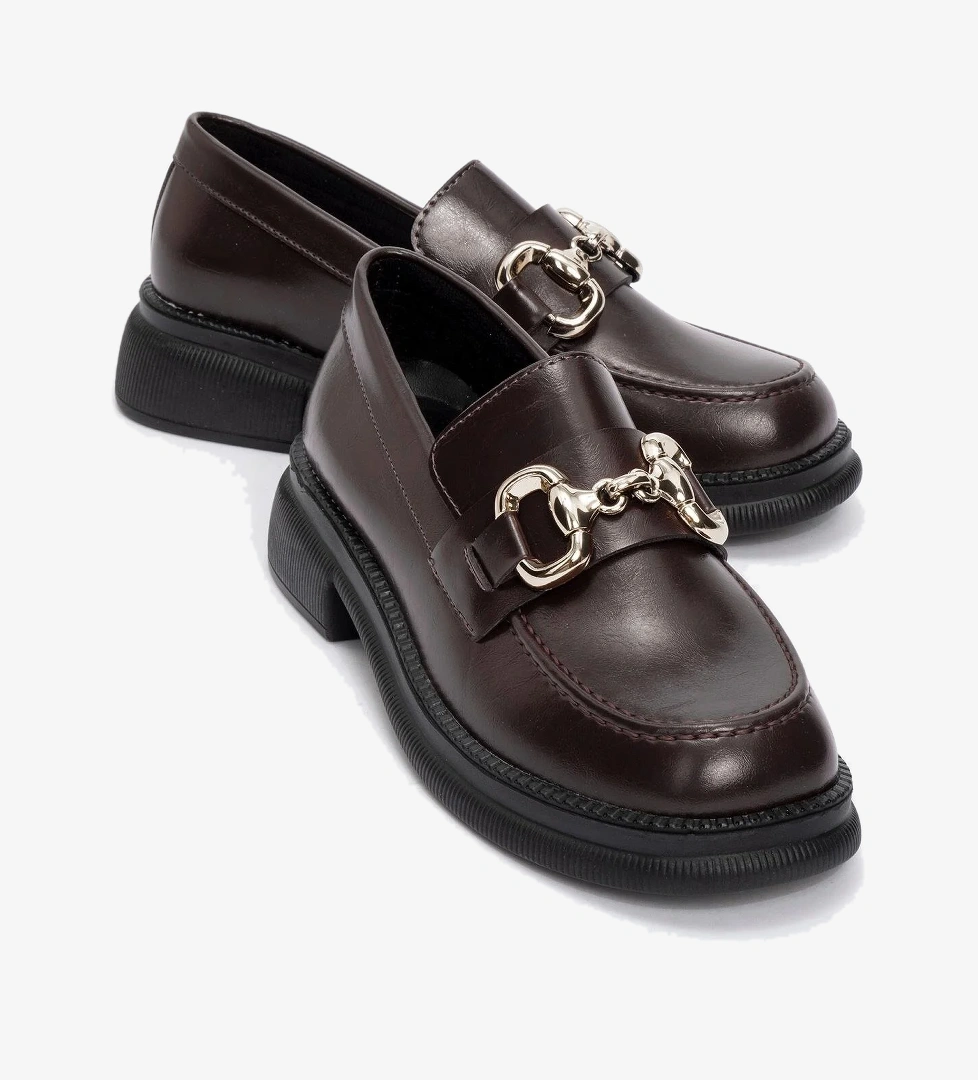 Tokalı Kaydırmaz Kadın Günlük Ayakkabı BORDO KIRIŞIK - Görsel 1