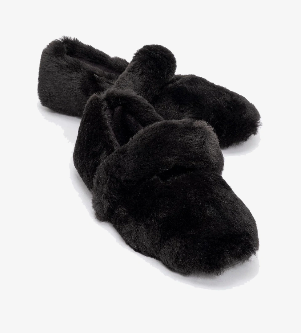 Ccway Kadın Kürklü Cırtlı Ev Babeti Taba Si̇yah model görseli