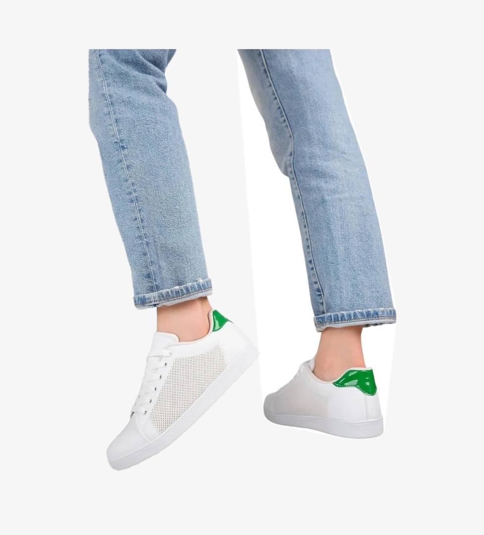Kadın Spor Sneaker Ayakkabı BEYAZ - YEŞİL