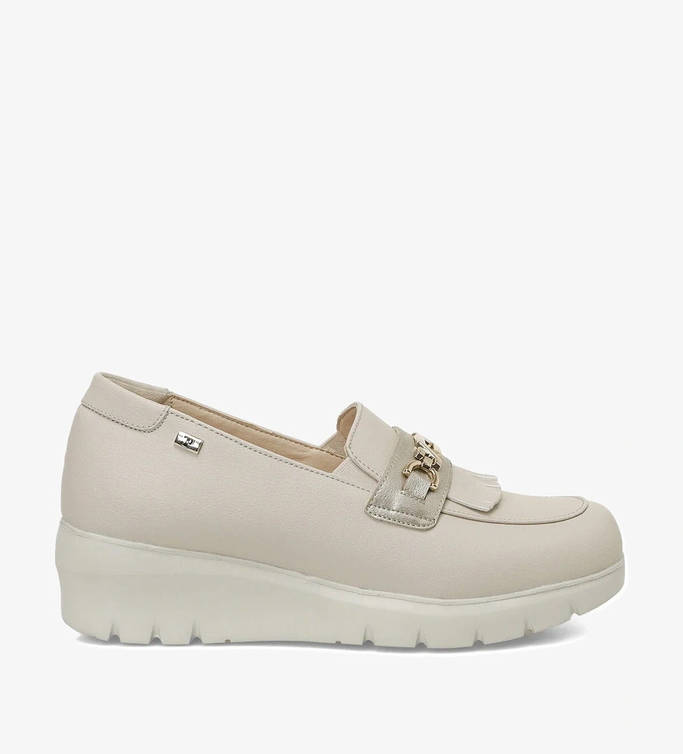 166010.Z5FX Bej Kadın Loafer - Görsel 1