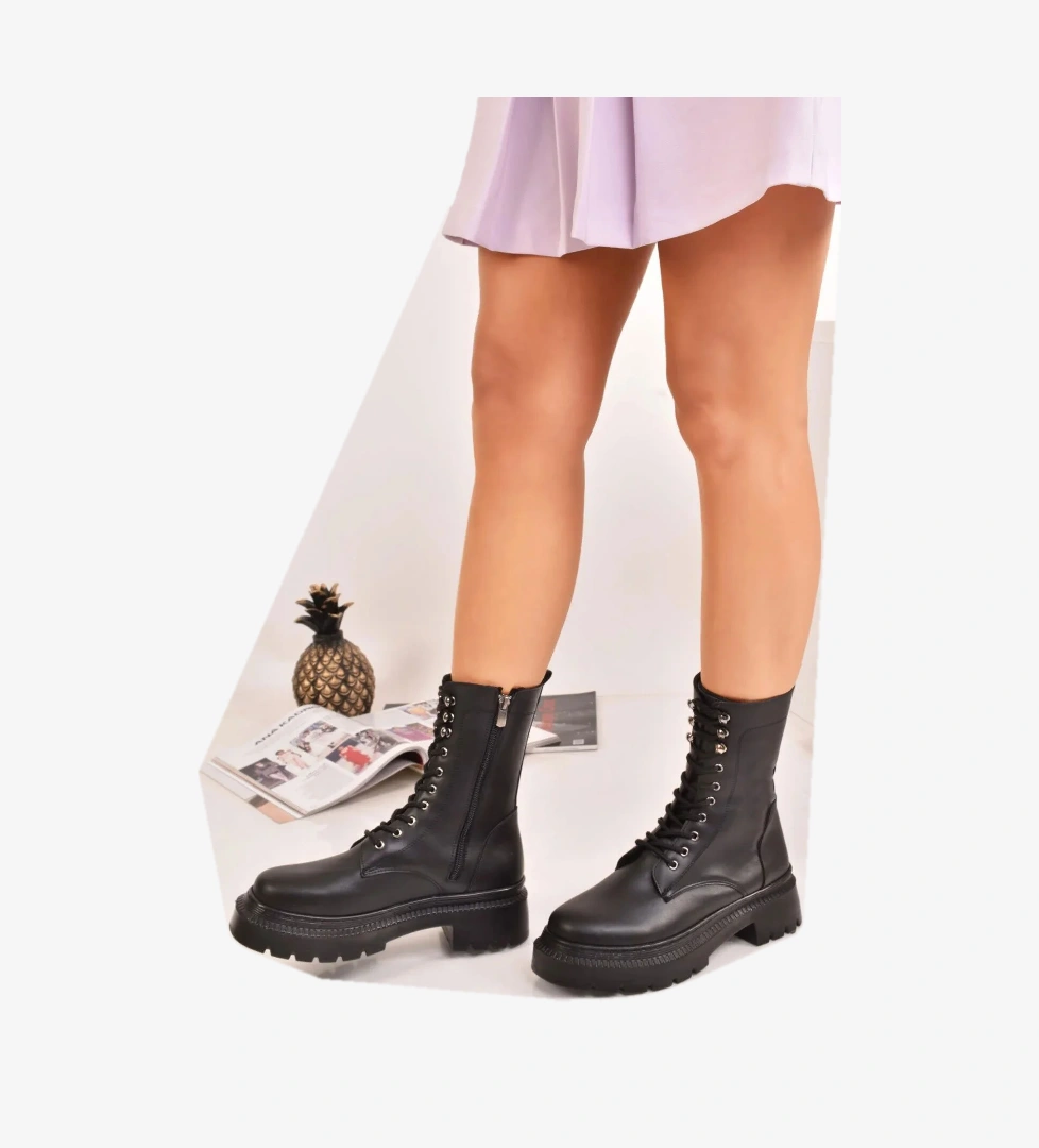 Kadın Bot Hafif İçi Yünlü Kışlık Kaymaz Taban 4010-116-0009