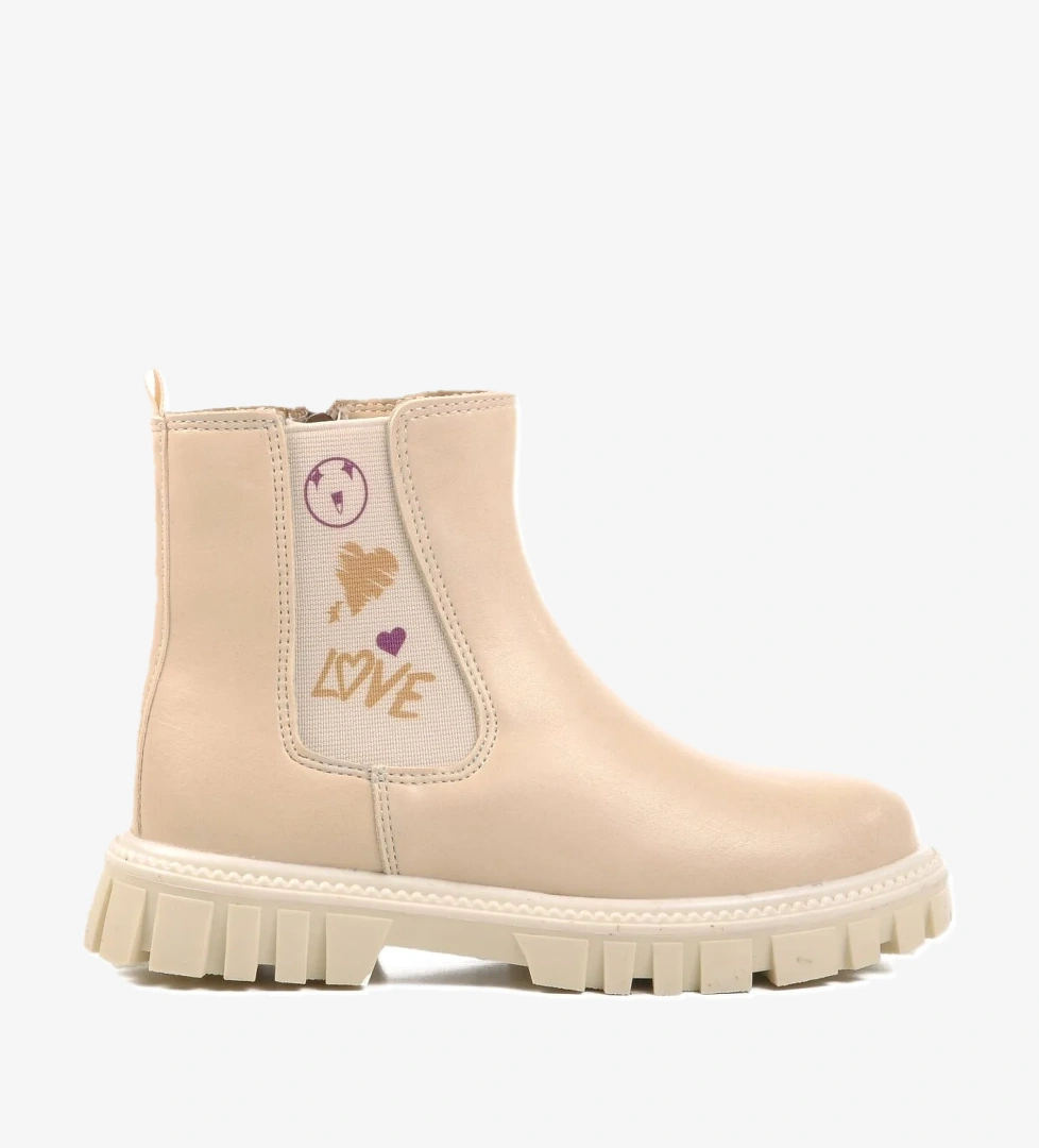 1788-P Krem İçi Polarlı Kız Çocuk Bot