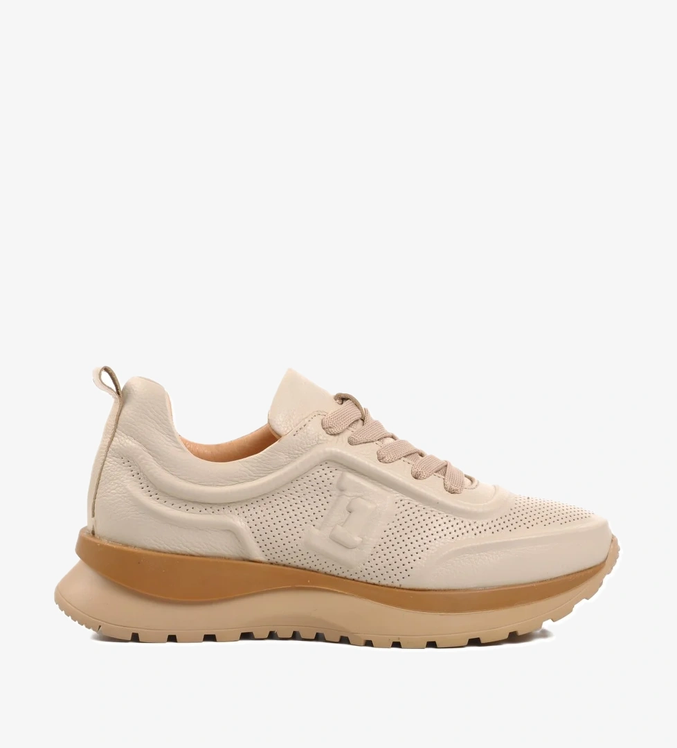 Ayakmod D1 Bej Hakiki Deri Kadın Spor Ayakkabı model görseli