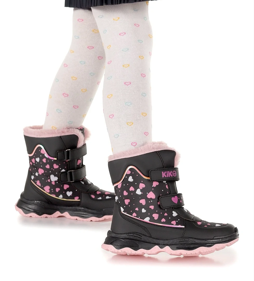 Kartanesi Cırtlı Kız Çocuk Kar Bot Soğuk Suya Dayanıklı Siyah - Görsel 1