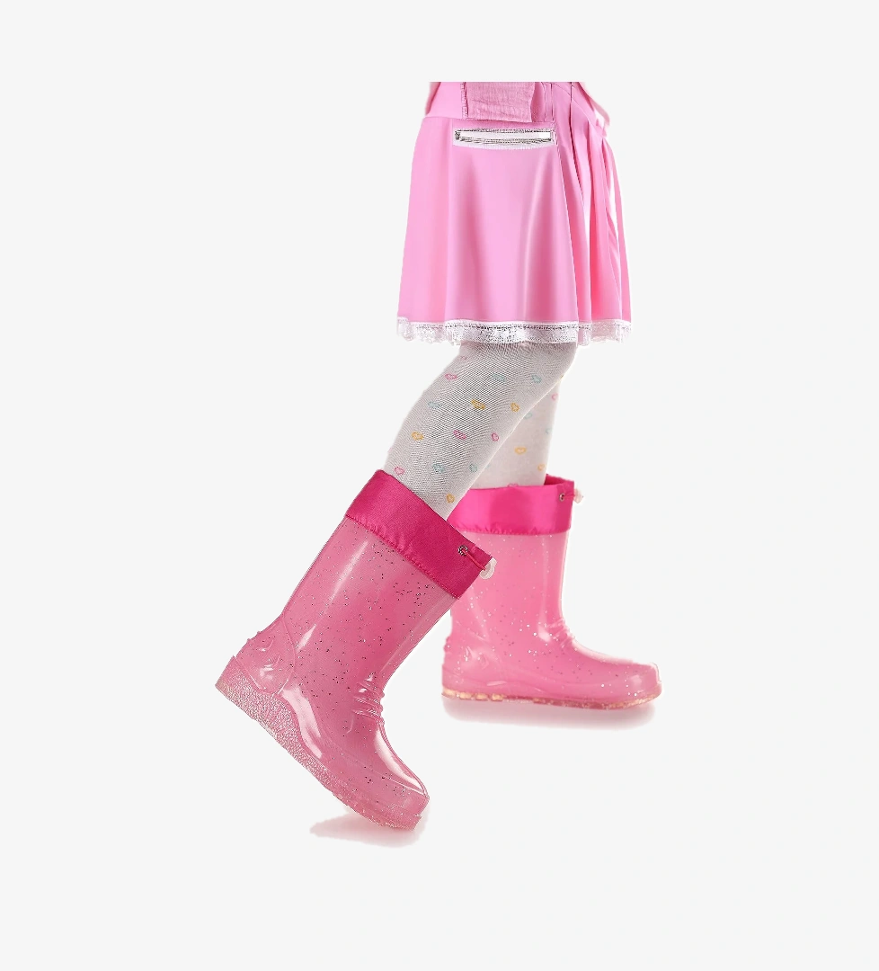 Savana Su Geçirmez Kız Çocuk Yağmur Çizmesi Fuşya - Beyaz