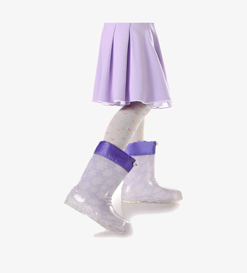 Savana Su Geçirmez Kız Çocuk Yağmur Çizmesi Lila - Beyaz - Görsel 1