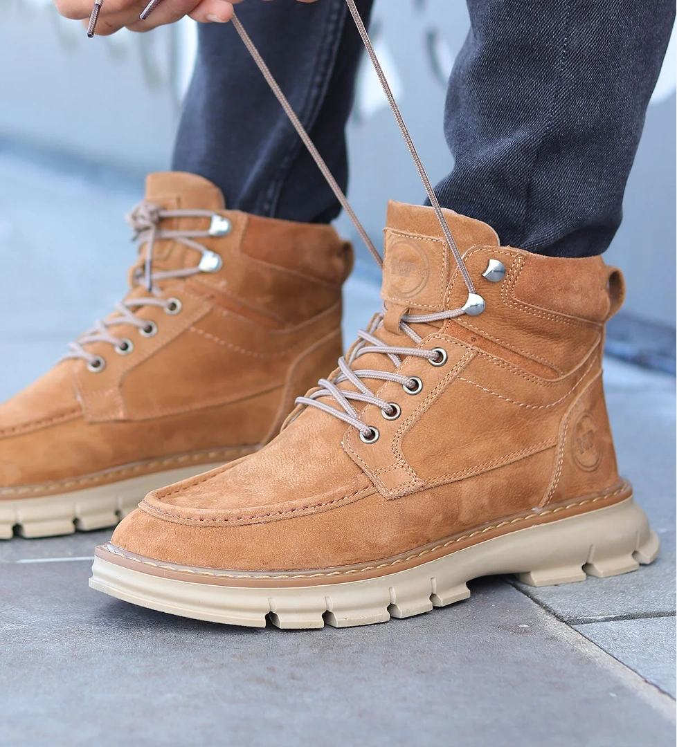 . Dex Suya Dayanıklı Hakiki Deri Günlük Erkek Bot