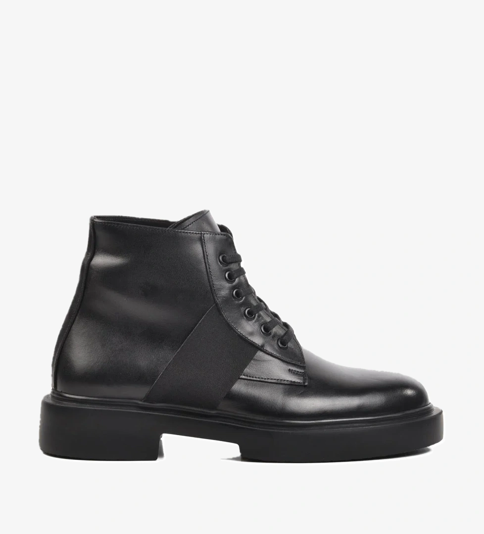 Premium 1245 Siyah Hakiki Deri Erkek Bot