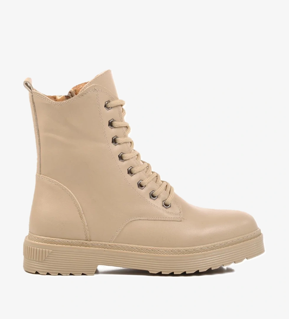 525343 Bej Cilt İçi Polarlı Kadın Bot - Görsel 1