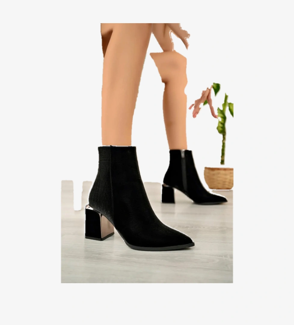 Feles Çapraz Doku Detaylı Topuklu Kadın Bot model görseli