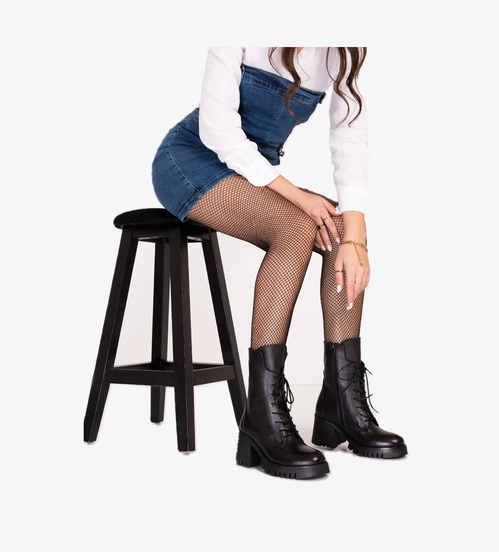 Gondol Hakiki Deri Kalın Topuklu Kauçuk Taban Şık Bot bel.1554