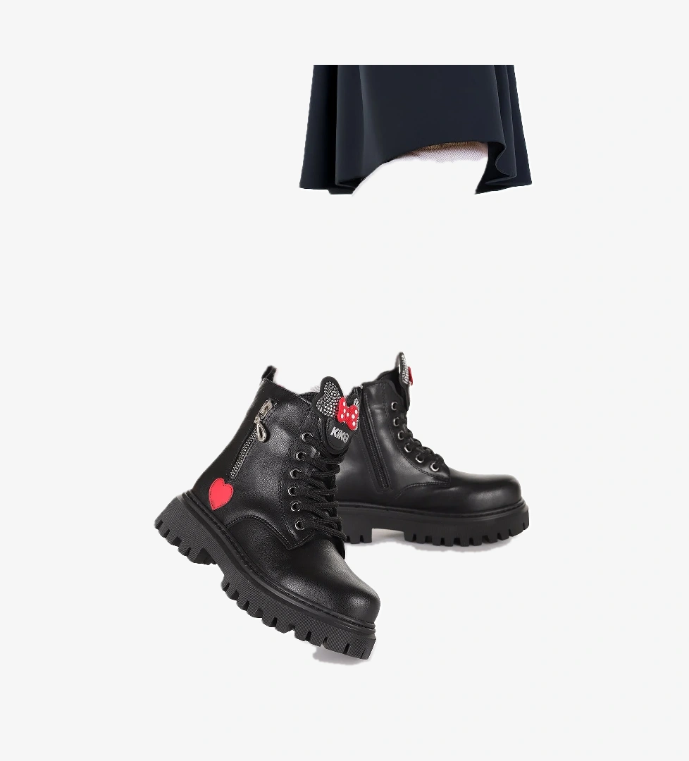 Bella Günlük Fermuarlı Kız Çocuk Bot Ayakkabı Siyah