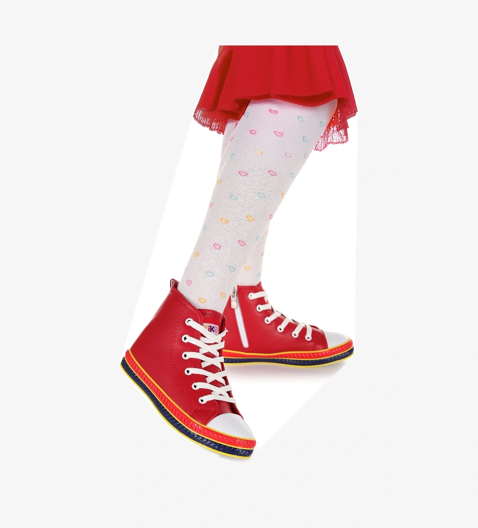 Pant Günlük Bağcıklı Fermuarlı Kız Çocuk Spor Ayakkabı Kırmızı