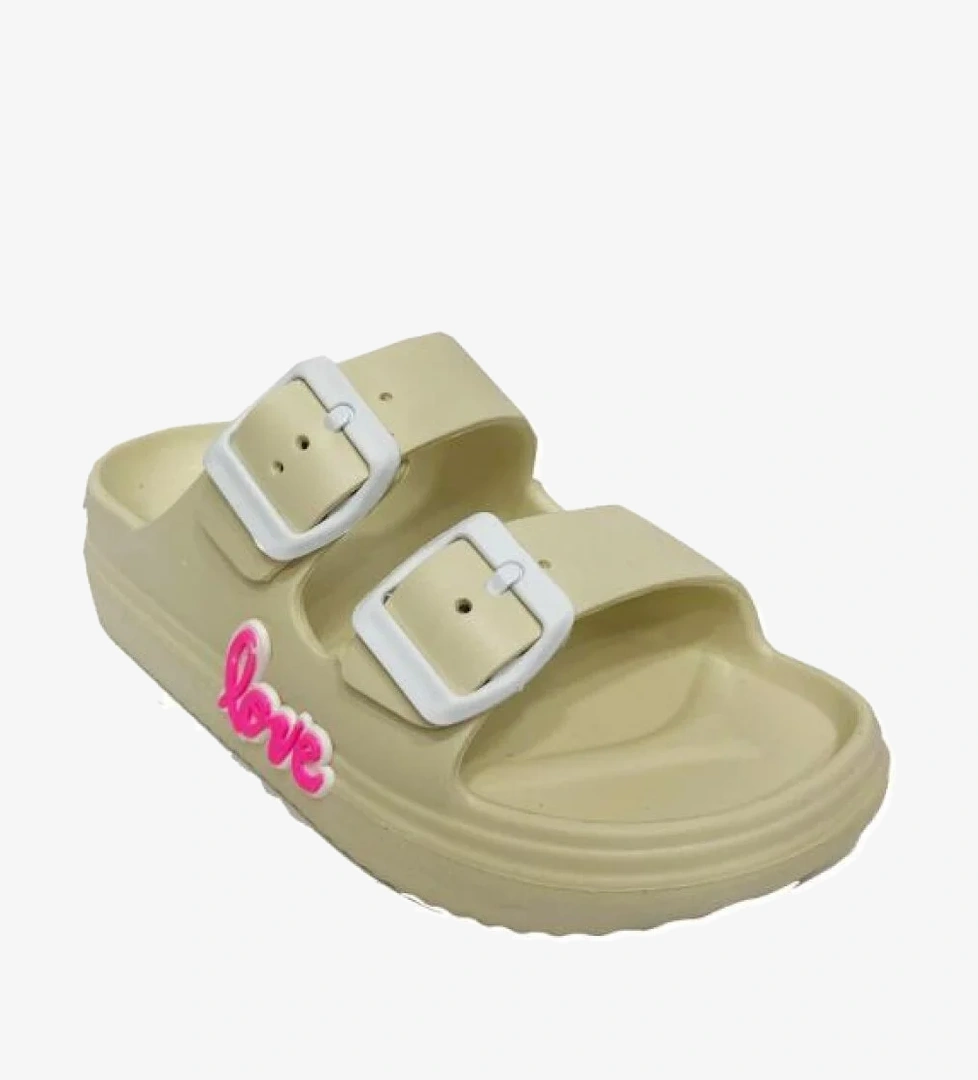 1006-24 Love Yazılı Suya Dayanıklı Kız Çocuk Terlik 31-35 - Görsel 1