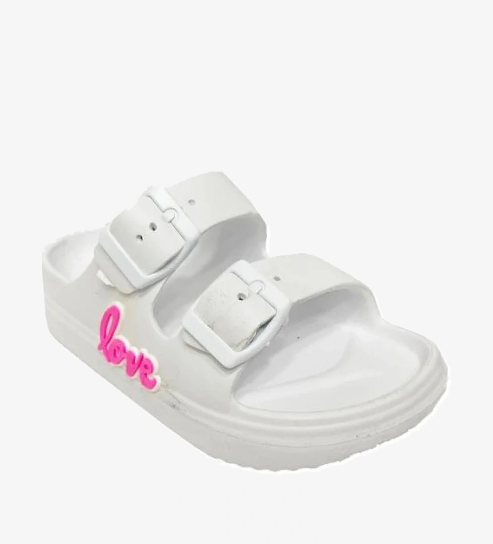 1006-24 Love Yazılı Suya Dayanıklı Kız Çocuk Terlik 26-30 - Görsel 1