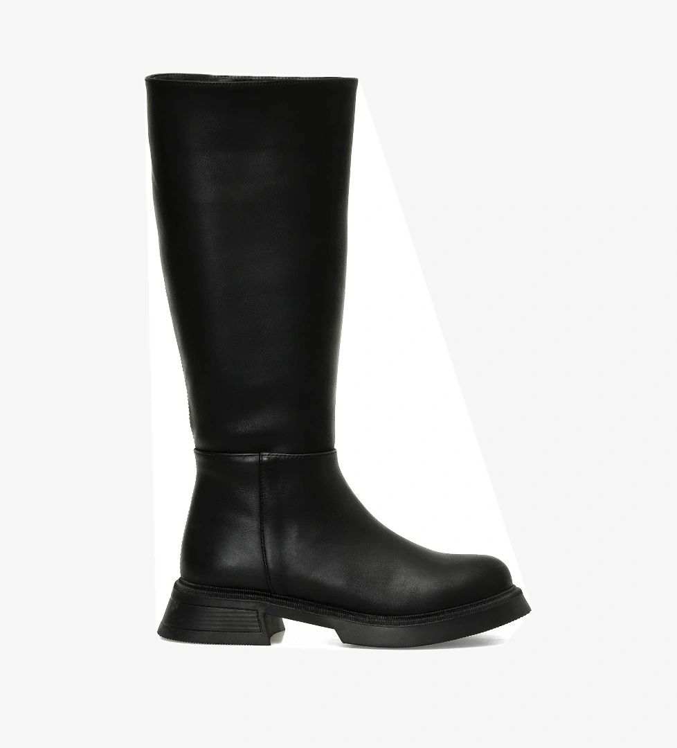 WENDY 4PR Siyah Kadın Düz Çizme - Görsel 1