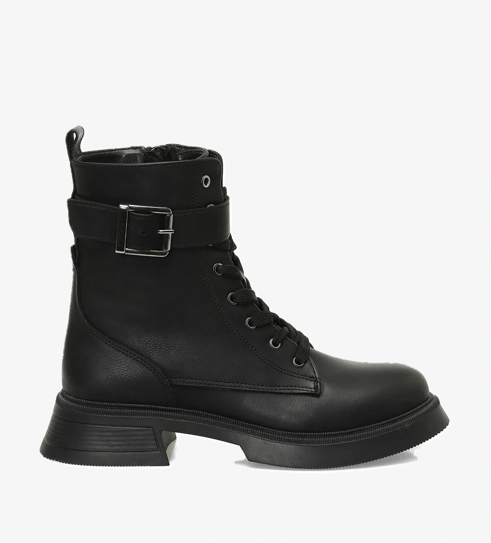 SHARON 4PR Siyah Kadın Düz Bot - Görsel 1