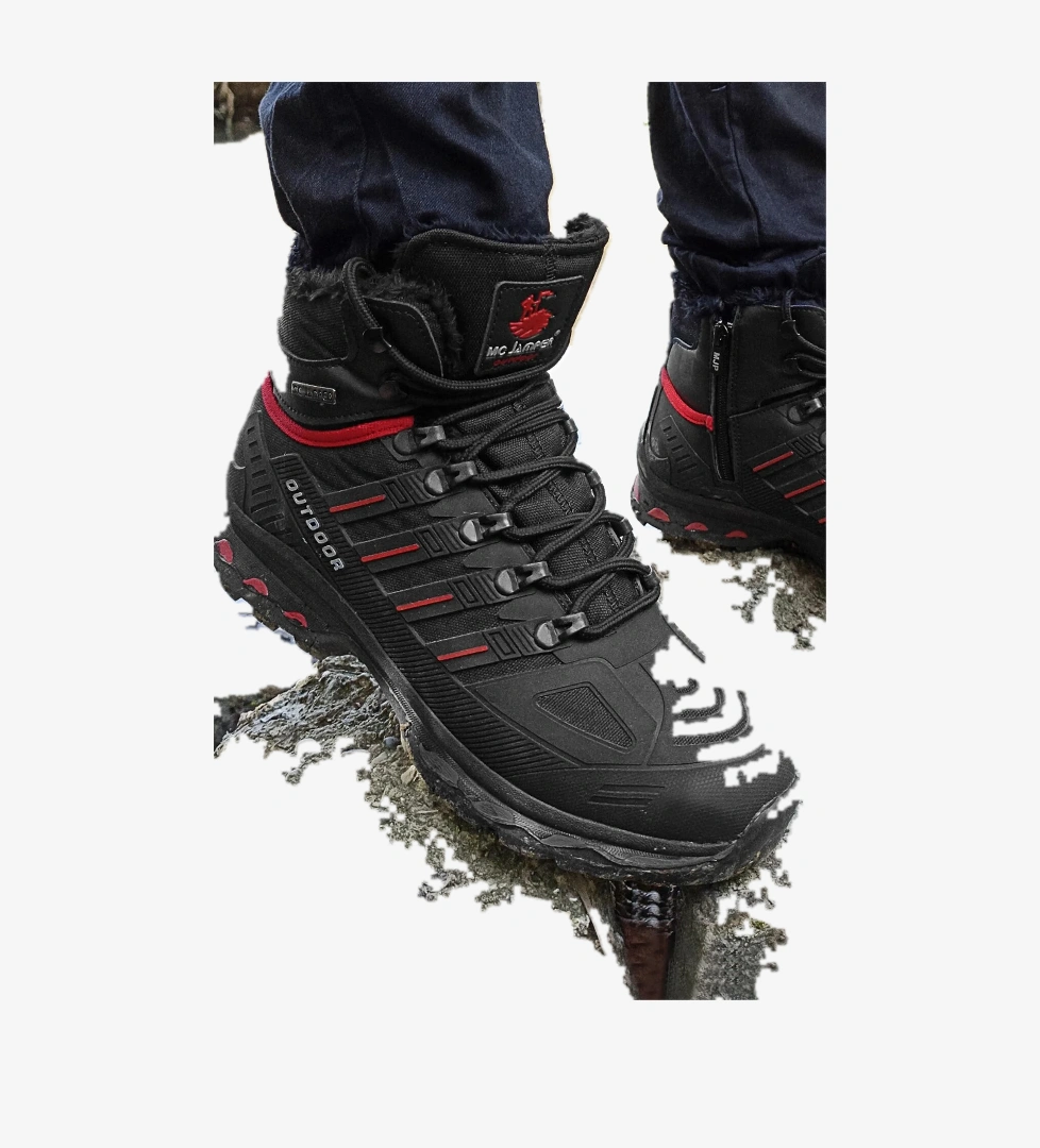1823 Erkek Outdoor Bot Siyah - Kırmızı