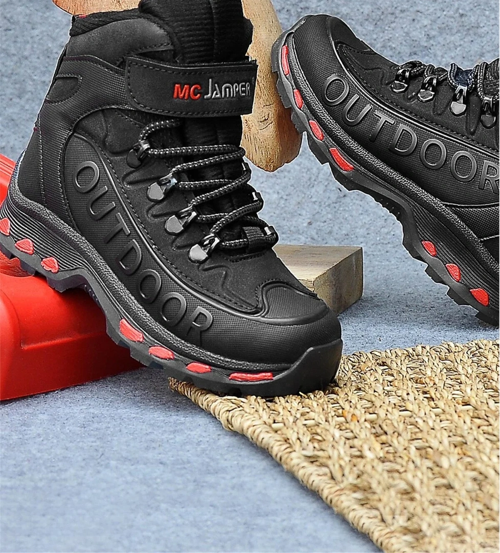 2115 Filet Erkek Çocuk Outdoor Bot Siyah - Kırmızı