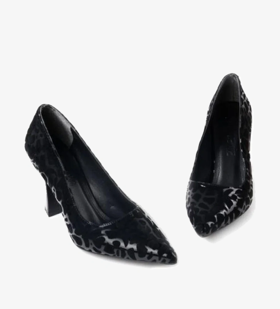 Dnz 03014 8,5 Cm Topuklu Kadın Desenli Stiletto Ayakkabı