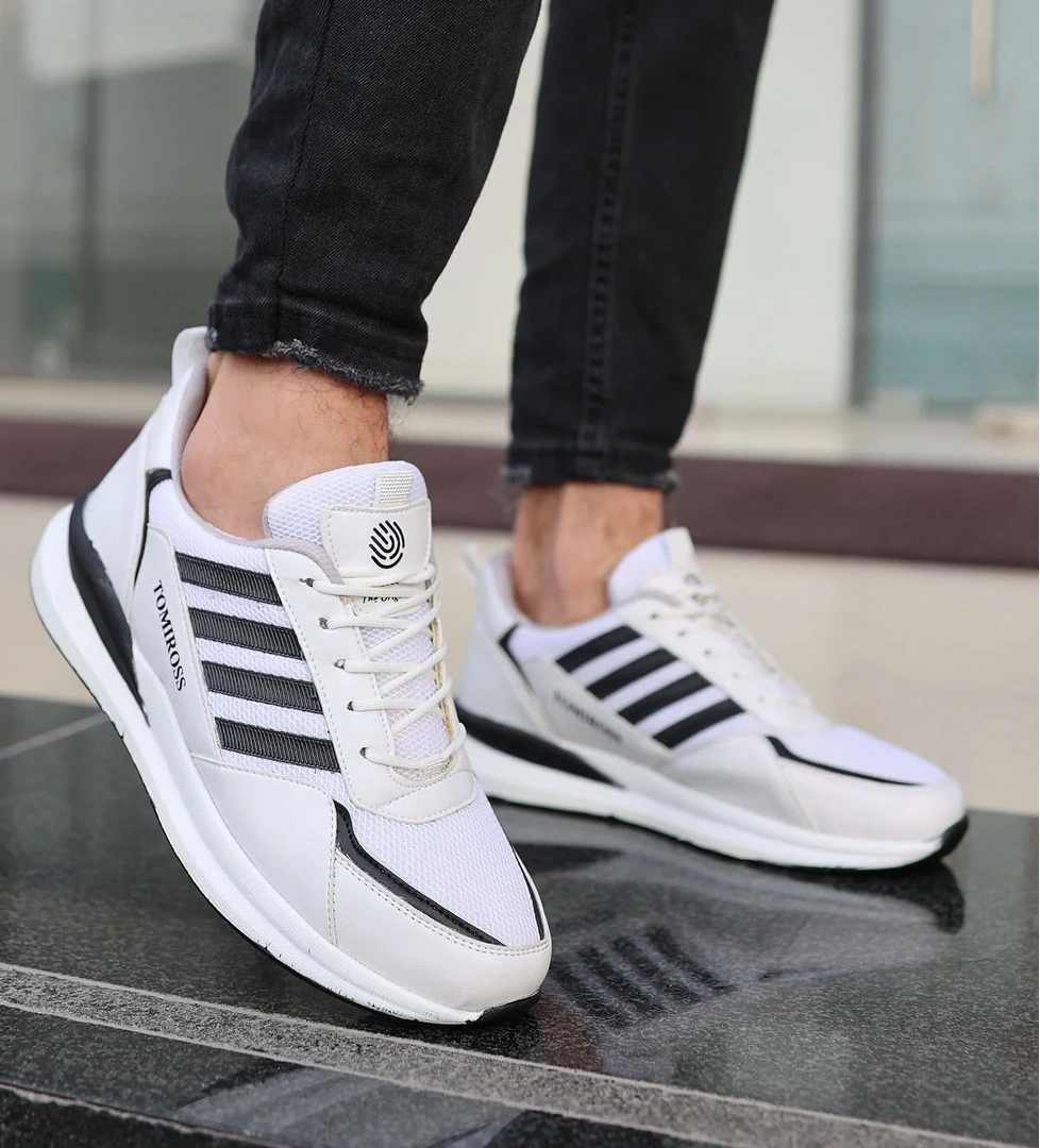 Erkek Beyaz Beyaz Ortopedik Günlük Garantili Yürüyüş Koşu Sneaker Spor Ayakkabı TRXS-1769 - Görsel 1