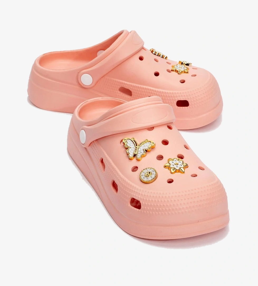 Kadın 2 Toka Kemerli Terlik PUDRA