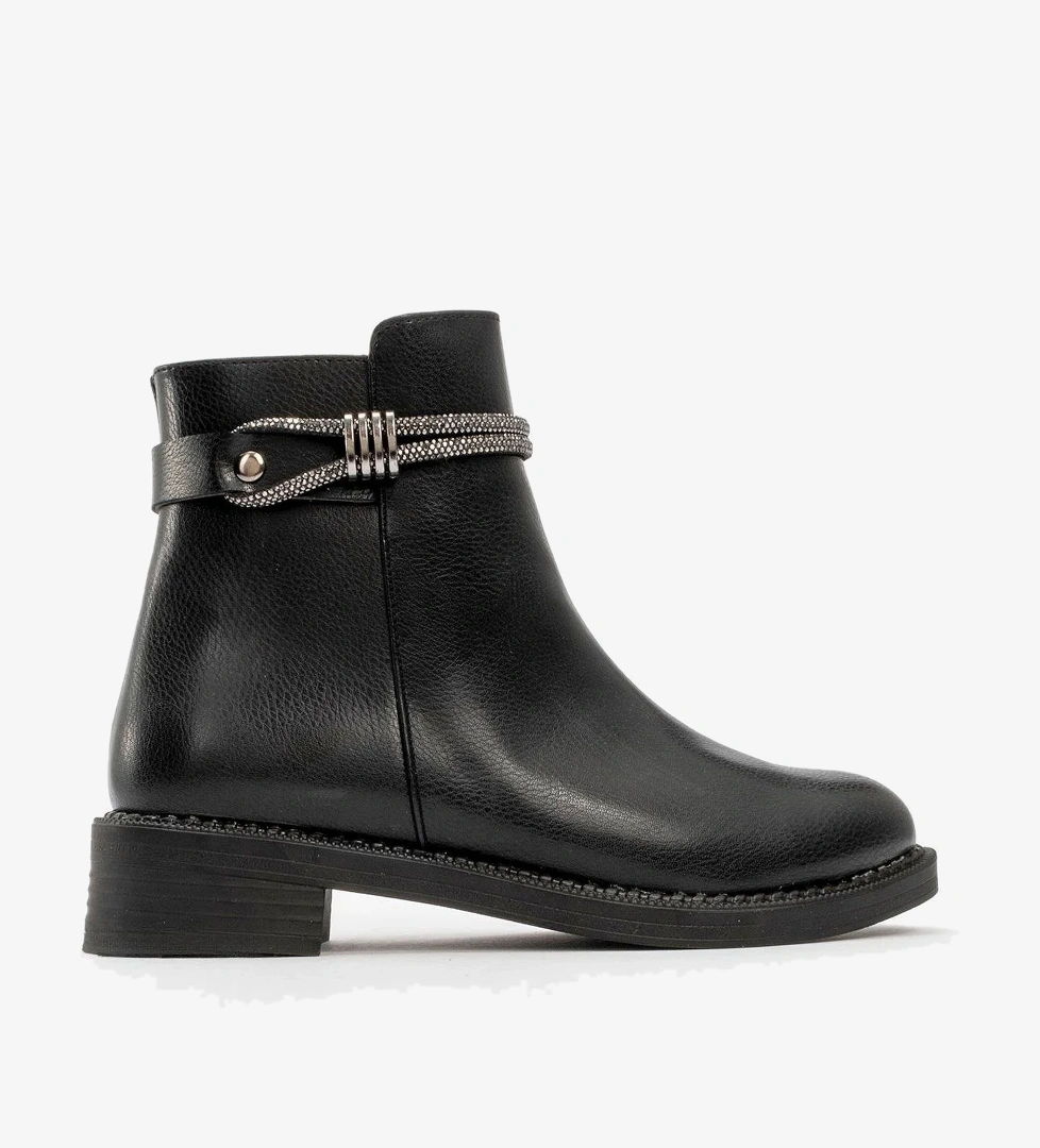 Kadın Taşlı Bot SİYAH CİLT